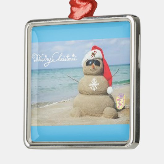 **BEACH SNOWMAN MET GREETTE** CHRISTMAS ORNAMENT (Links)