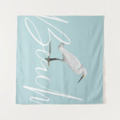 Beach Snowy Egret Wandkleed (Voorkant (horizontaal))