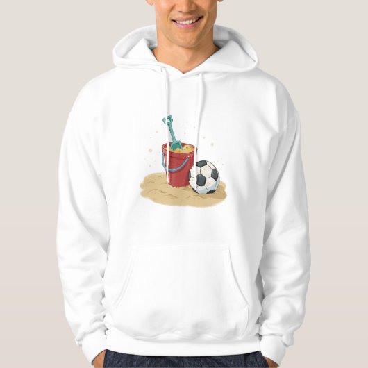 Beach Soccer Bucket and Ball in the Sand Hoodie (Voorkant)