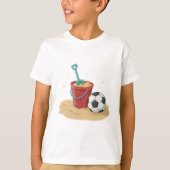 Beach Soccer Bucket and Ball in the Sand T-shirt (Voorkant)