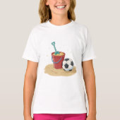 Beach Soccer Bucket and Ball in the Sand T-shirt (Voorkant)