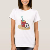 Beach Soccer Bucket and Ball in the Sand T-shirt (Voorkant)