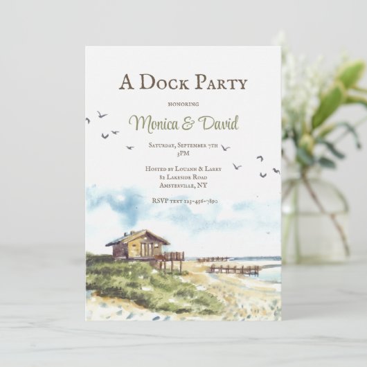 Beach Solace uitnodiging (Staand voorkant)