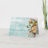 Beach Spa Happy Birthday Custom Message Kaart (Voorkant)