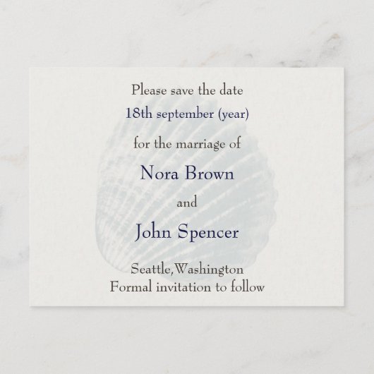 Beach Sparen de datum Aankondigingskaart (Achterkant)