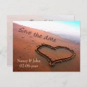 Beach Sparen de datum Aankondigingskaart (Voorkant / Achterkant)