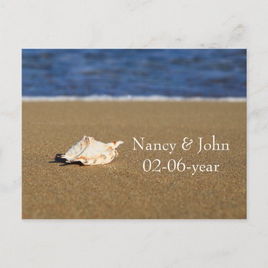 Beach Sparen de datum Aankondigingskaart (Voorkant)