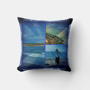 Beach Sparkle Collage, Photo Lijst Lounge Cushion. Kussen