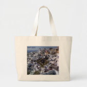 Beach & Sports Bag met Santorini-Uitzicht Grote Tote Bag (Voorkant)