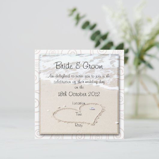 BEACH Squding Wedding Invitation Kaart (Staand voorkant)