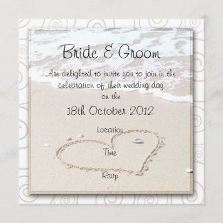 BEACH Squding Wedding Invitation Kaart