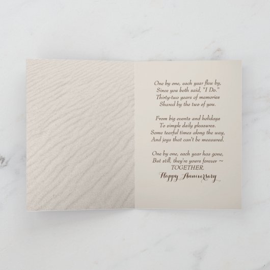 Beach Starfish 32e Jubileum Kaart (Binnen)