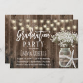 Beach Starfish Baby's Breath Floral Jar Afstuderen Kaart (Voorkant / Achterkant)