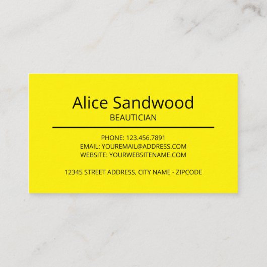 Beach Starfish, Beauticien, Beauty Salon Visitekaartje (Achterkant)