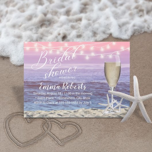 Beach Starfish Brunch & Bubble Vrijgezellenfeest Kaart