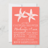 Beach Starfish Couples Wedding Vrijgezellenfeest Kaart (Voorkant)