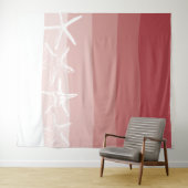 Beach Starfish Elegant Coral Stripes Backdruppels Wandkleed (In Situ (horizontaal))