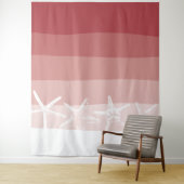 Beach Starfish Elegant Coral Stripes Backdruppels Wandkleed (In situ)