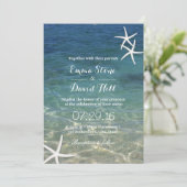 Beach Starfish Elegant Summer Weddenschap Kaart (Staand voorkant)