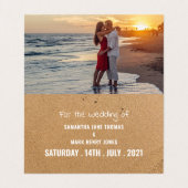 Beach Starfish, foto Save the Date Card Visitekaartje (Binnenkant ongevouwen)