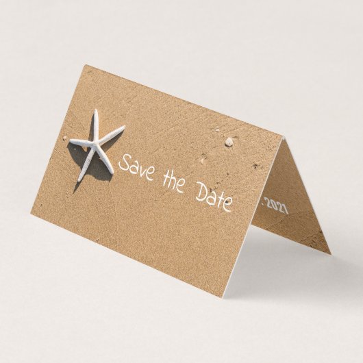 Beach Starfish, foto Save the Date Card Visitekaartje (Voorkant)
