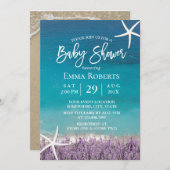 Beach Starfish Lavender Florence Baby shower Kaart (Voorkant / Achterkant)
