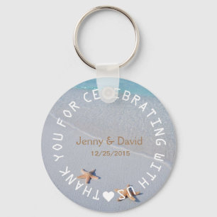 Beach Starfish Love Personalised Wedding Favor Sleutelhanger