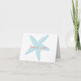 Beach Starfish Note Kaart Dank u kaart