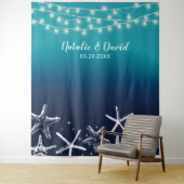 Beach Starfish Ocean Blue Summer Weddenschap Backd Wandkleed (In situ)