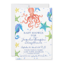 Beach Starfish Octopus Seahorse Boy Baby shower