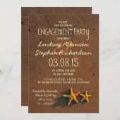 Beach Starfish paar verlovingsfeest uitnodigingen (Voorkant / Achterkant)