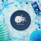 Beach Starfish Sand Dollar Blue op maat Papieren Bordje (Feest)