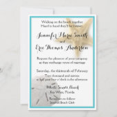 Beach Starfish Sand Dollar Weddenschap Aqua Kaart (Voorkant)