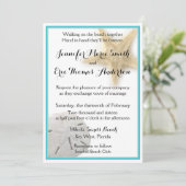 Beach Starfish Sand Dollar Weddenschap Aqua Kaart (Staand voorkant)