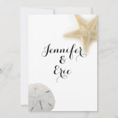 Beach Starfish Sand Dollar Weddenschap Aqua Kaart (Achterkant)