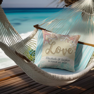 Beach Starfish Seashells van het Zee van de bruilo Kussen