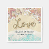 Beach Starfish Seashells van het Zee van de bruilo Servet (Voorkant)