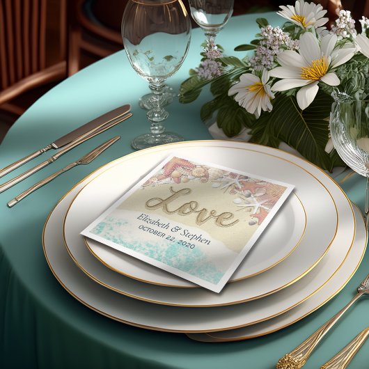 Beach Starfish Seashells van het Zee van de bruilo Servet