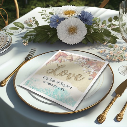 Beach Starfish Seashells van het Zee van de bruilo Servet