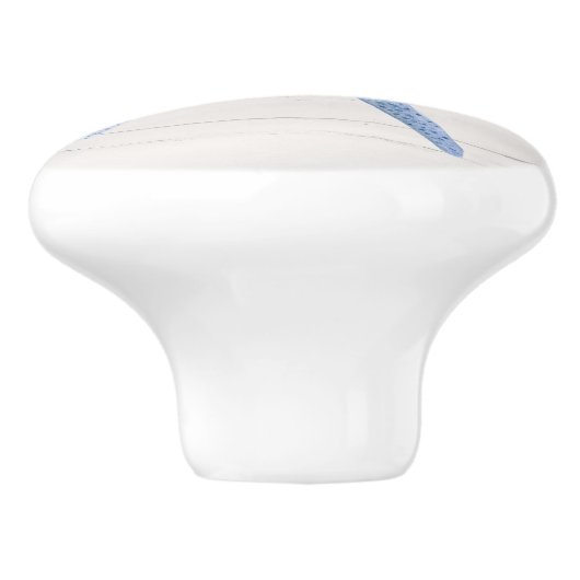 Beach Starfish Shell Modern Blue Barn Wood Keramische Knop (Zijkant)