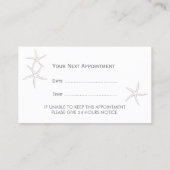Beach & Starfish SPA & Beauty Salon Appointment Afsprakenkaartje (Achterkant)