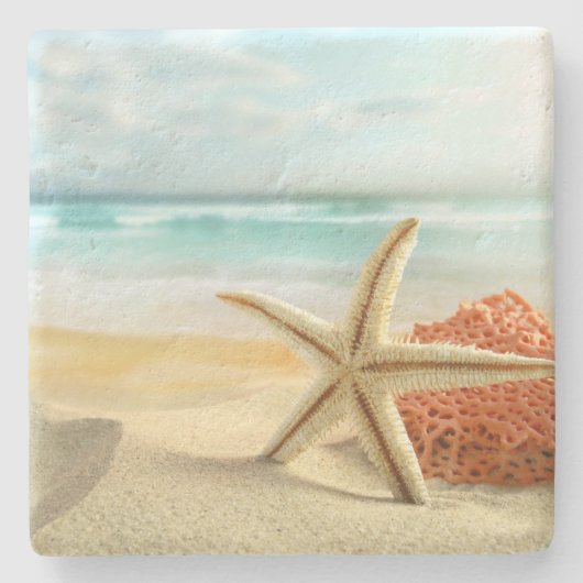 Beach Starfish Stone Onderzetter (Voorkant)