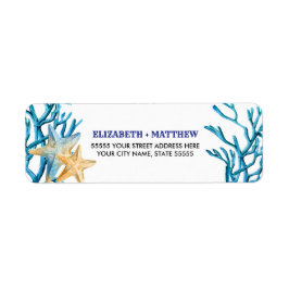 Beach Starfish Waterverf Return Address Labels