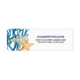 Beach Starfish Waterverf Return Address Labels