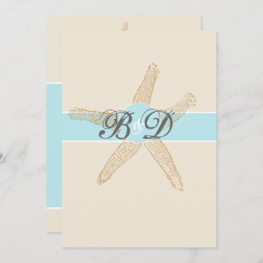 Beach Starfish Weddenschap Kaart (Voorkant / Achterkant)