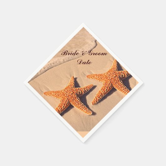 Beach Starfish Weddenschap Paper Napkins Servet (Hoek)