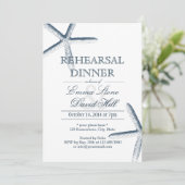 Beach Starfish Weddenschap Rehearsal Dinner Kaart (Staand voorkant)