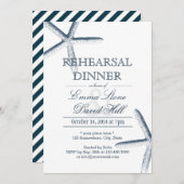 Beach Starfish Weddenschap Rehearsal Dinner Kaart (Voorkant / Achterkant)