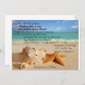 Beach Starfish Wedding Invitiation Customize! Kaart (Voorkant / Achterkant)