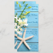 Beach Starfish Wedding Programs with Orchid Floral Programmakaart (Voorkant / Achterkant)